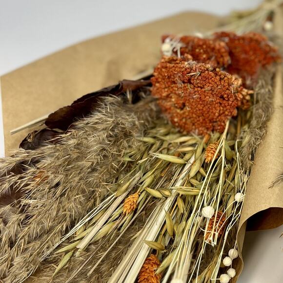 Dried Flower Bouquet Pampas Grain Celosia Yarrow Gift Home Decor 2 Bundles - Picture 4 of 8